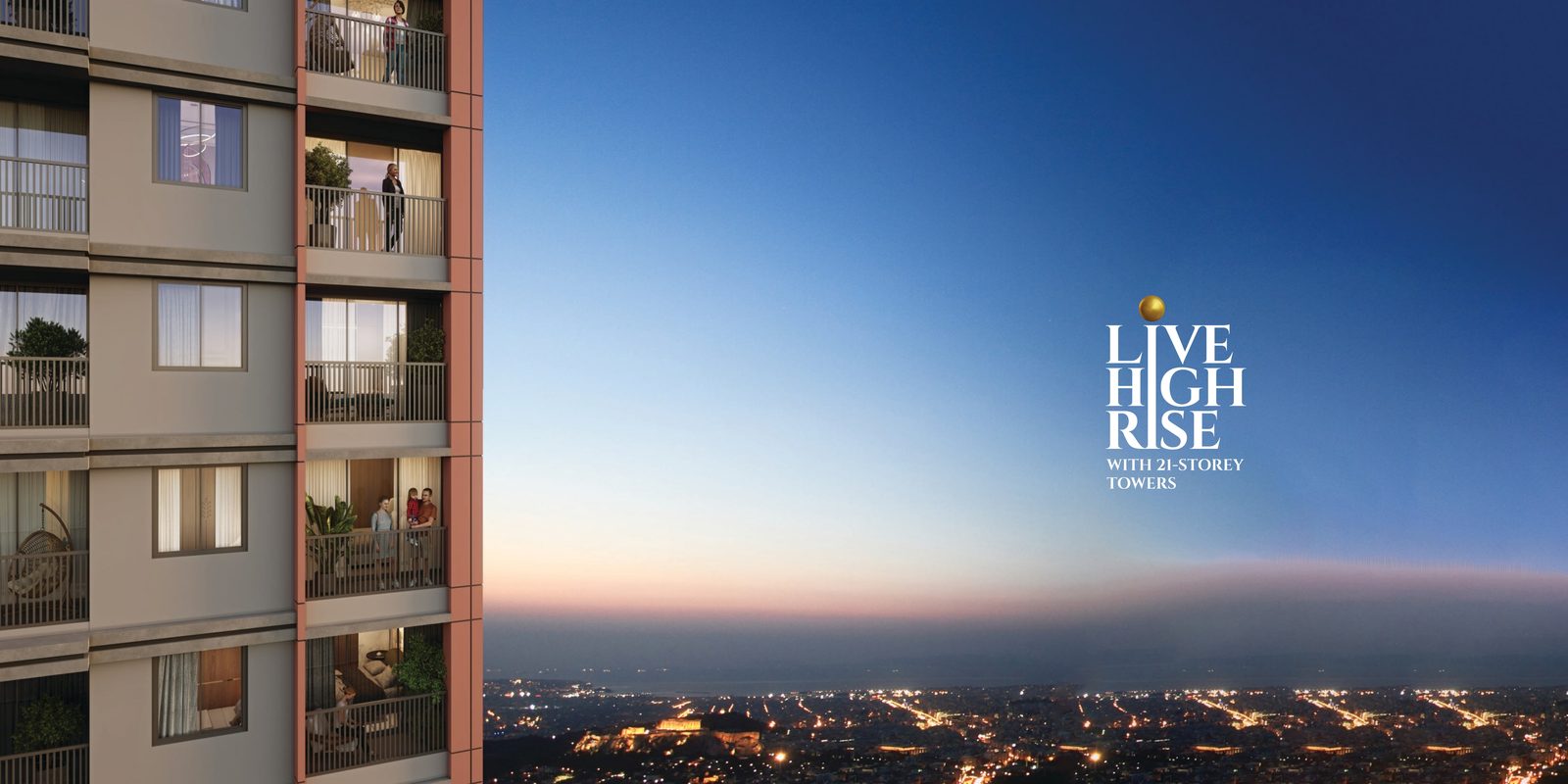 Live high rise with 21-storey towers
